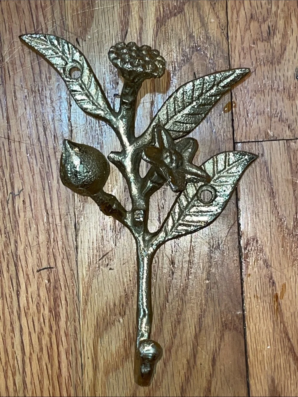 Gold Botanical Wall Hooks for Jewelry and Accessories - Set of 4